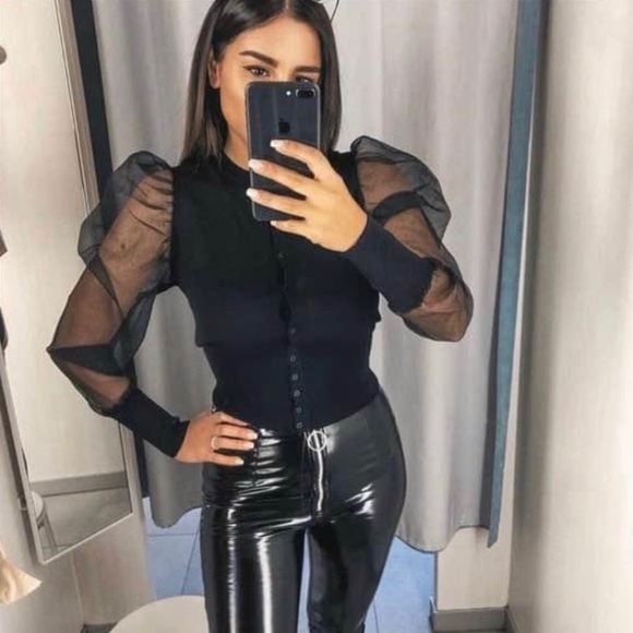 Zara organza sleeve cardigan - S - Picture 2 of 4